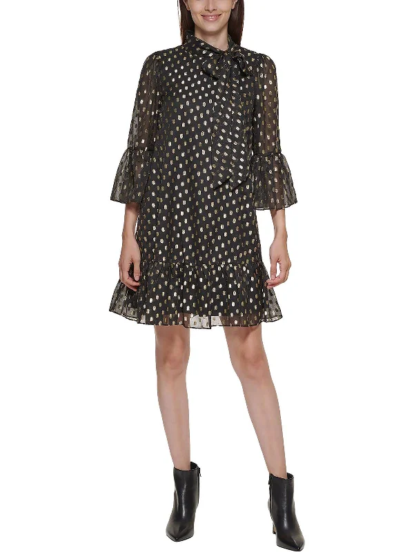 Your Chance to Save is Now!Womens Metallic Mini Shift Dress