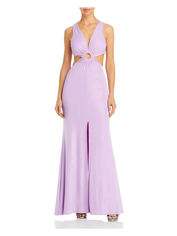 Get It Before It’s Gone!Womens Ruched Cut-Out Evening Dress