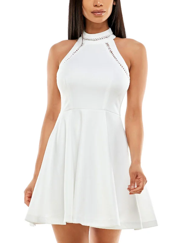Your Exclusive Offer Awaits!Womens Scuba Mini Halter Dress