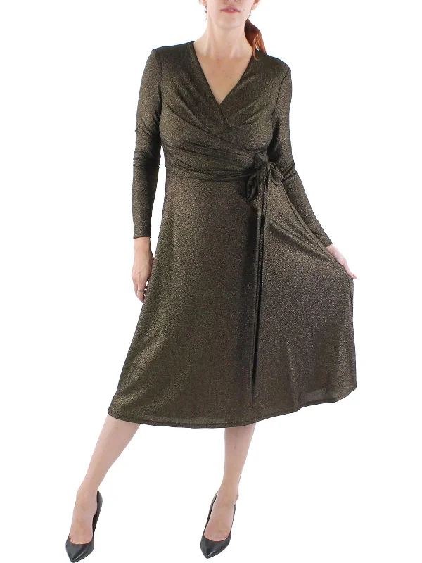 Score Big Savings Today!Womens Shimmer Midi Cocktail and Party Dress