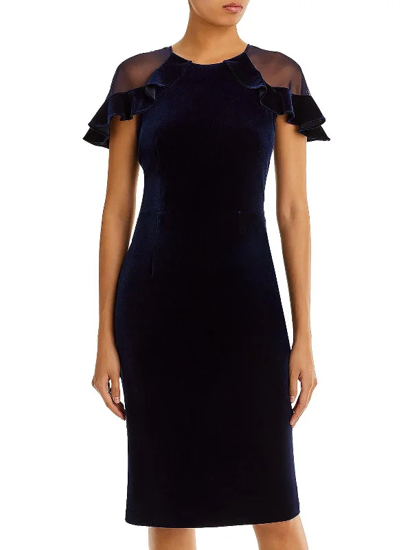 Hurry! While Supplies Last!Womens Velvet Knee-Length Cocktail and Party Dress