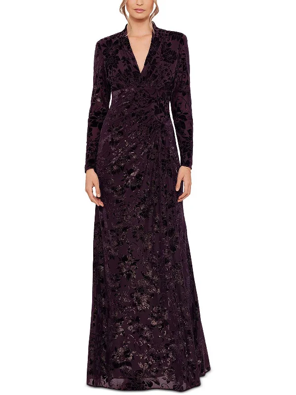 Incredible Savings Inside!Womens Velvet Long Sleeves Evening Dress
