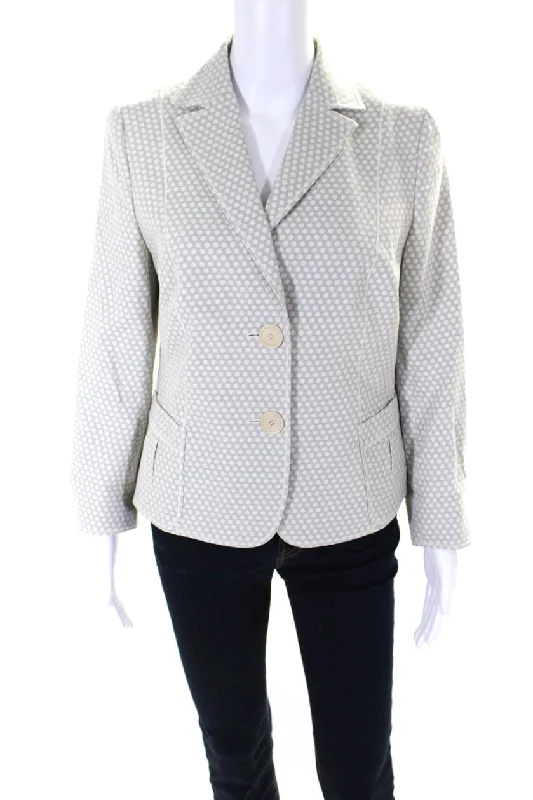 Mega Sale Happening Now!Akris Punto Women's Long Sleeves Unlined Two Button Blazer Polka Dot