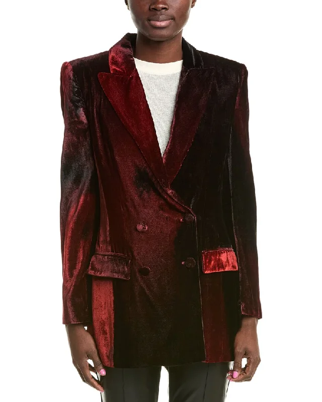 Special Offer – Act Fast!Alberta Ferretti Velvet Silk-Blend Blazer