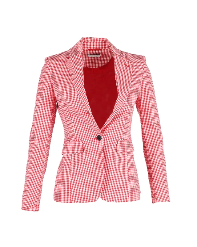 Shop Early, Save Big!Altuzarra Gingham Blazer in Red Cotton