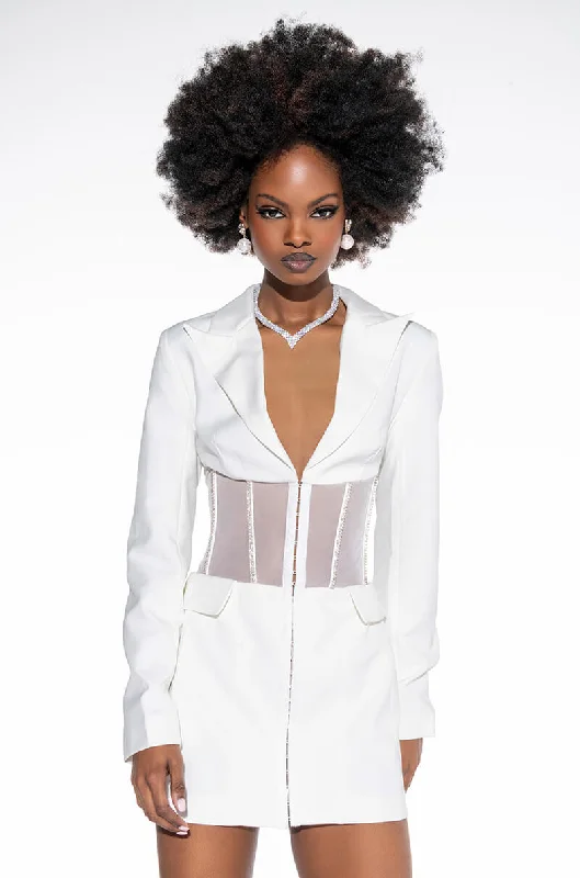 Get Ready to Save!BEIBS IN THE TRAP CORSET BLAZER WITH RHINESTONES