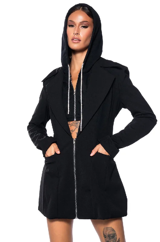 Bigger Savings, Better Shopping!BUSINESS PARTY HOODED BLAZER DRESS