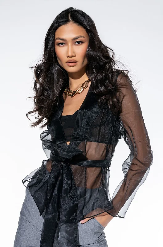 Only a Few Left – Order Now!CHIFFON CHÂTEAU MESH BLAZER