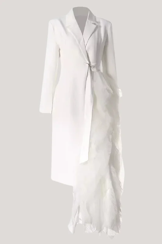 Huge Price Cuts Await!Dataya Mesh Patchwork Coat - White