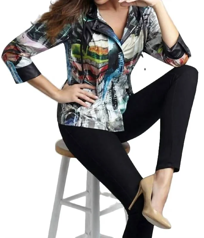 One Day Only – Huge Savings!Daybreak Hooded Rain Jacket In Black Multi