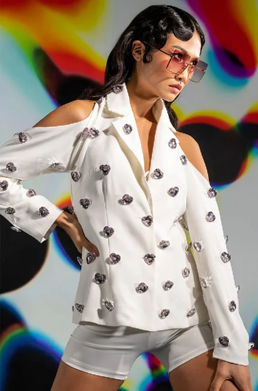 Mega Sale Happening Now!EASY ON ME WHITE HALTER BLAZER
