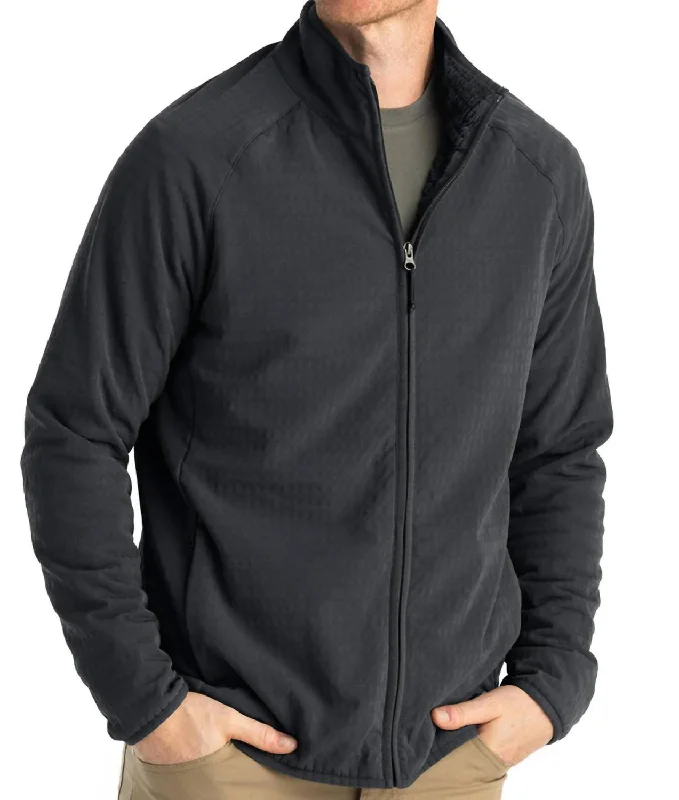 Buy More, Pay Less!Gridback Fleece Jacket In Black Sand