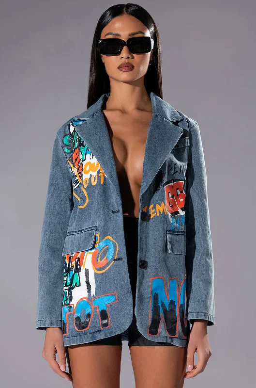 Limited-Time Price Drop!GROWN UP GRAFFITI DETAIL BLAZER