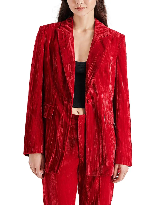 Limited Deals, Unlimited Savings!Imaan Womens Velvet Boyfriend One-Button Blazer