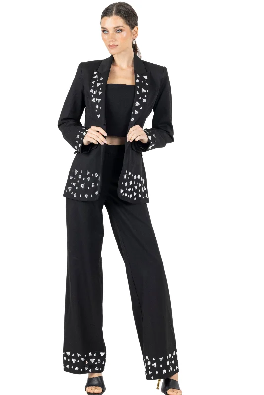 Your Shopping Wish, Our Discount Command!Joslin White Stone Blazer in  Black