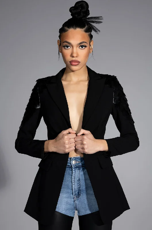 Act Fast – Limited Time Savings!KEEP YOU WAITING SCALE SHOULDER BLAZER