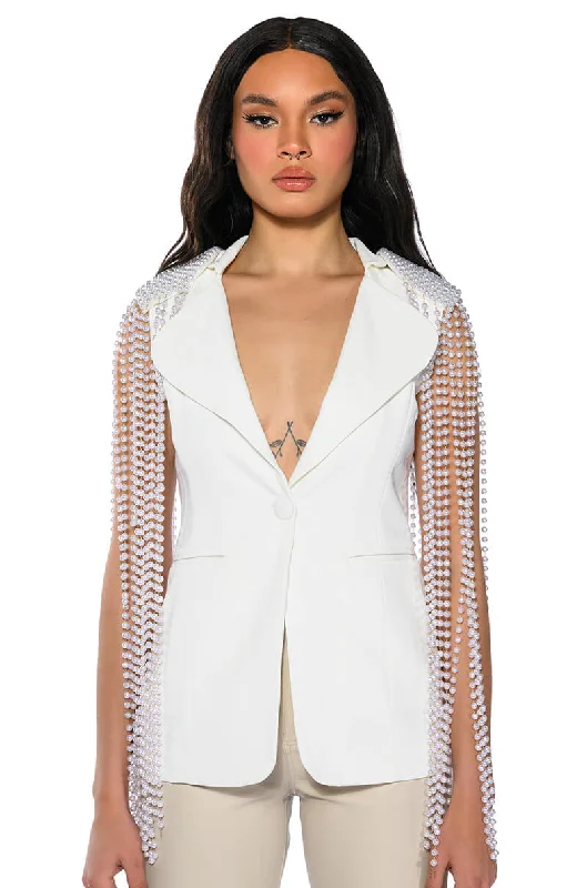 Your Wallet Will Thank You!LA MODA PEARL SHOULDER PAD BLAZER