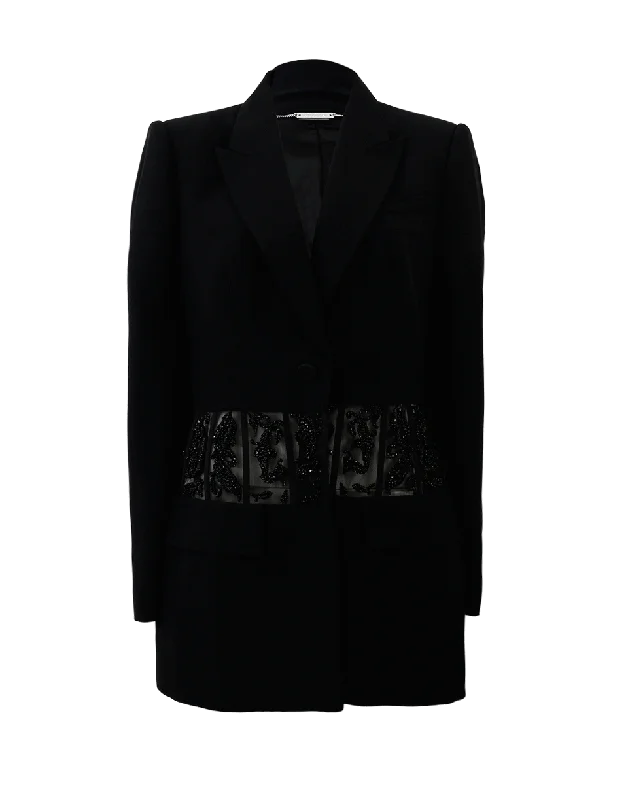 Unlock Huge Savings Now!Leaf Crepe Embroidered Jacket