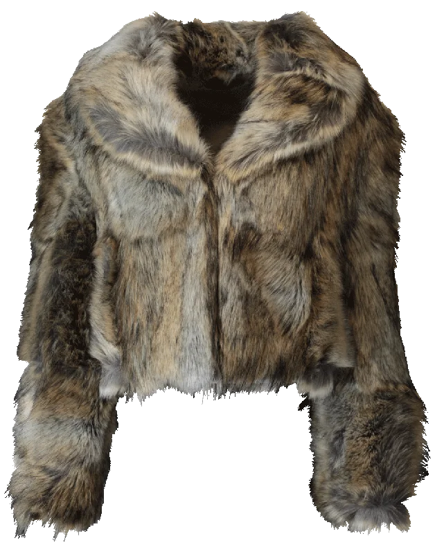 The Best Offers Are Here!Masha Faux Fur Cropped Jacket