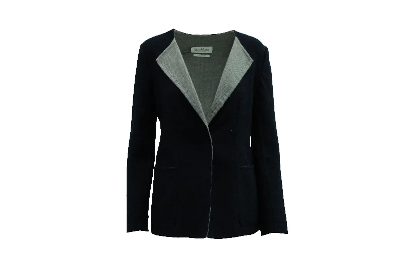 Your Favorite Items on Sale Now!Max Mara Single-Breasted Blazer in Navy Blue Wool