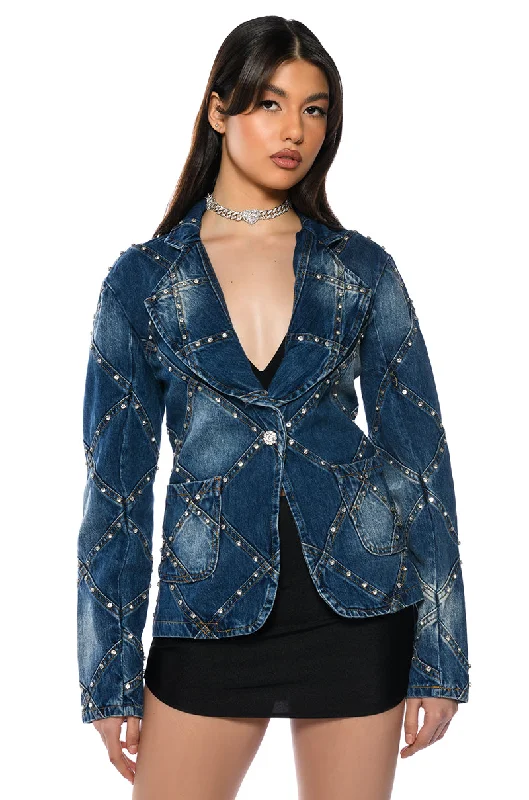 Sale Alert – Get Ready to Shop!MEENA EMBELLISHED DENIM BLAZER