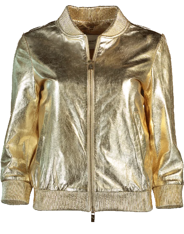 Huge Price Cuts Await!Metallic Leather Jacket