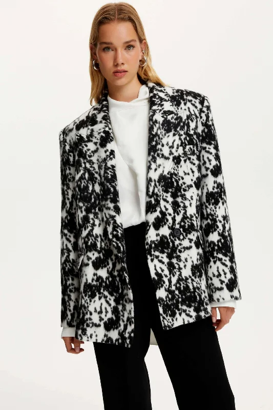 One Click Away from Big Savings!Printed Double Breasted Jacket