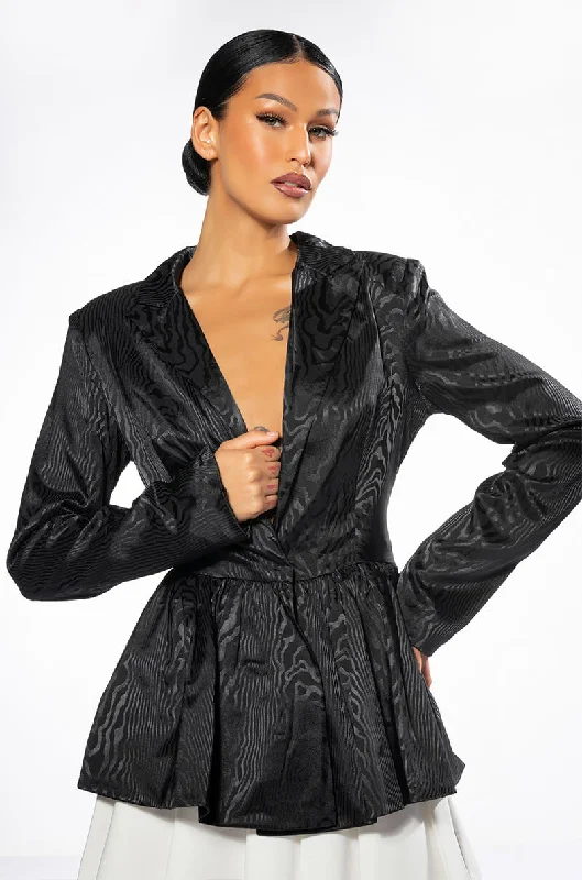 Unlock Huge Savings Now!QUEEN'S GAMBIT PEPLUM BLAZER