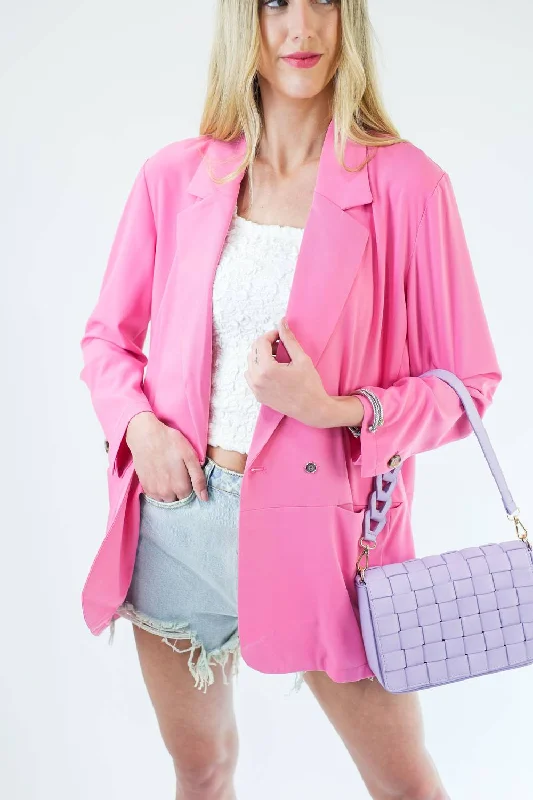 Biggest Sale of the Season!Romantic Story Tunic Blazer In Candy Pink