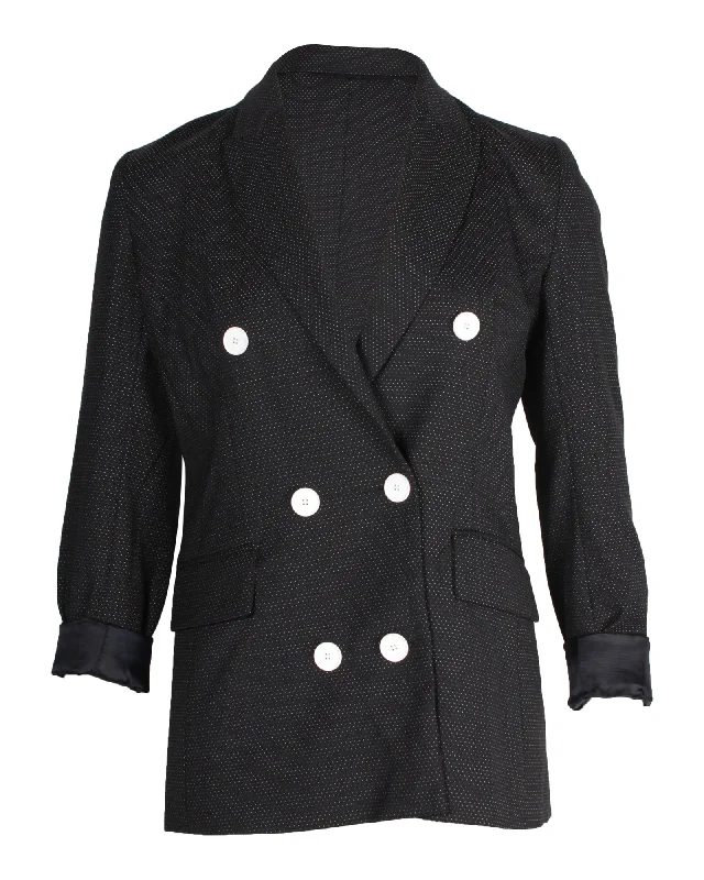 Shop Now and Save!Sandro Polka Dot Blazer in Black Polyester
