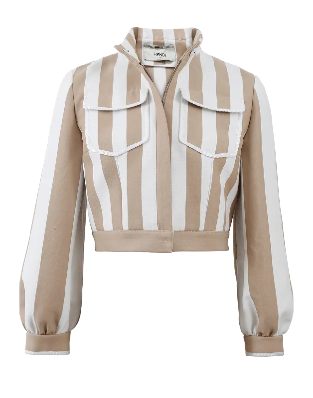 Snag the Best Prices Now!Striped Cropped Jacket