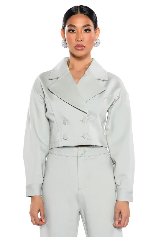 Incredible Savings Inside!SAGE PU CHIC BLAZER