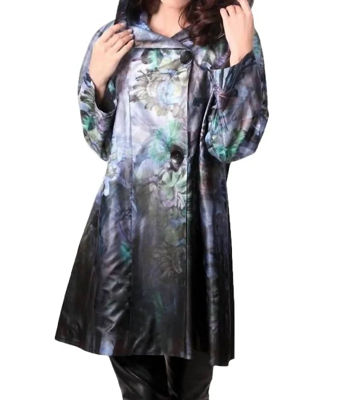 Act Fast – Limited Time Savings!Verdant Hooded Rain Jacket In Blue Multi