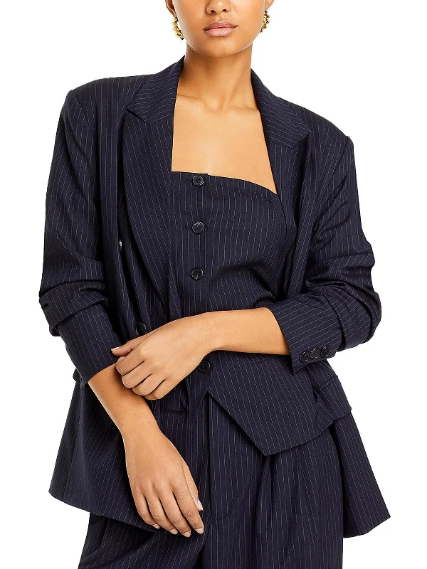 Time to Snag a Bargain!Vesper Womens Pinstripe Suit Separate Double-Breasted Blazer