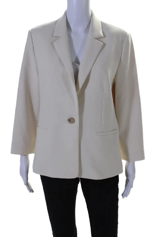 One Day Only – Huge Savings!Vince Women's Collared Long Sleeves Lined Blazer One Button Cream One Day Only – Huge Savings!Vince Women's Collared Long Sleeves Lined Blazer One Button Cream
