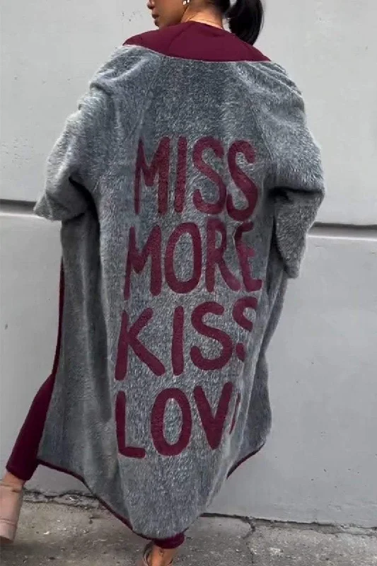 Grab Yours Before It’s Too Late!Women's Casual Letter Print Long Cardigan