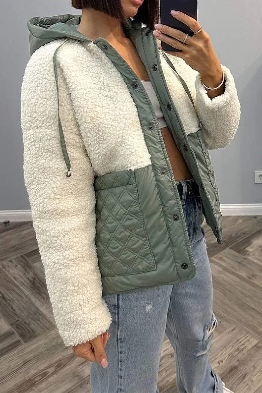 Your Best Deals Are Here!Women's Casual Plush Patchwork Long Sleeve Coat