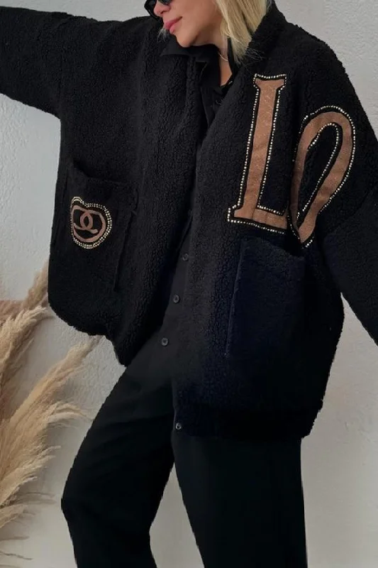 Shop Before It’s Gone!Women's casual sherbet lettered manicure jacket