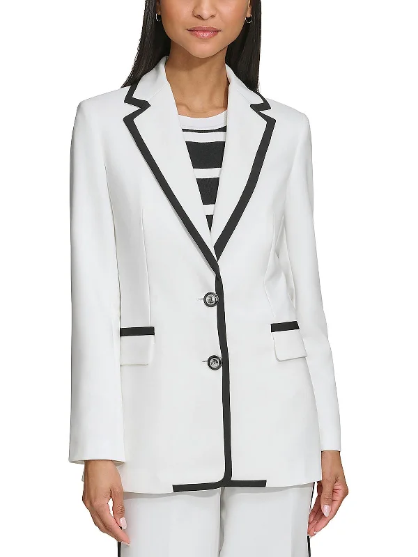 Price Drop Alert!Womens Contrast Trim Formal Two-Button Blazer