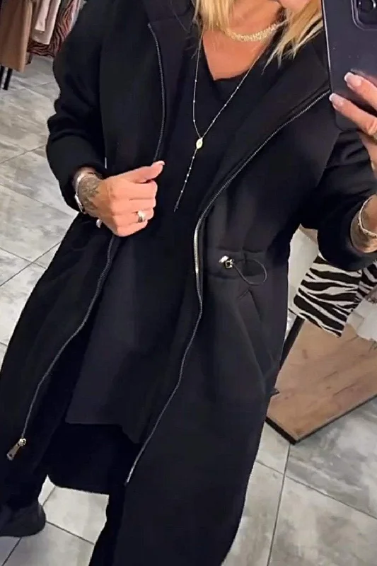 Shop Early, Save Big!Women's Fashion Solid Color Waist Drawstring Coat