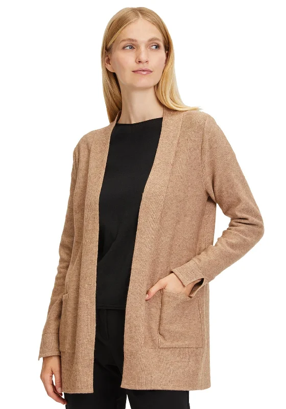 Shop Before It’s Gone!Betty Barclay Fine Knit Open Cardigan, Tan