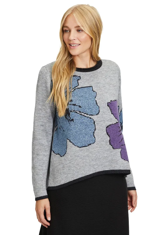 Huge Price Cuts Await!Betty Barclay Pansy Knit Jumper, Grey Multi