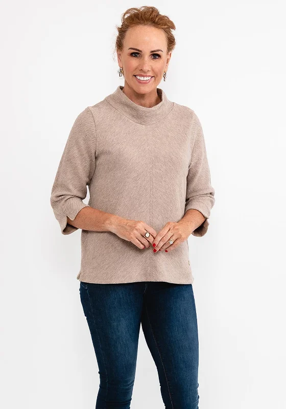 Act Fast – Limited Time Savings!Bianca Raquela Ribbed High Neck Jumper, Beige