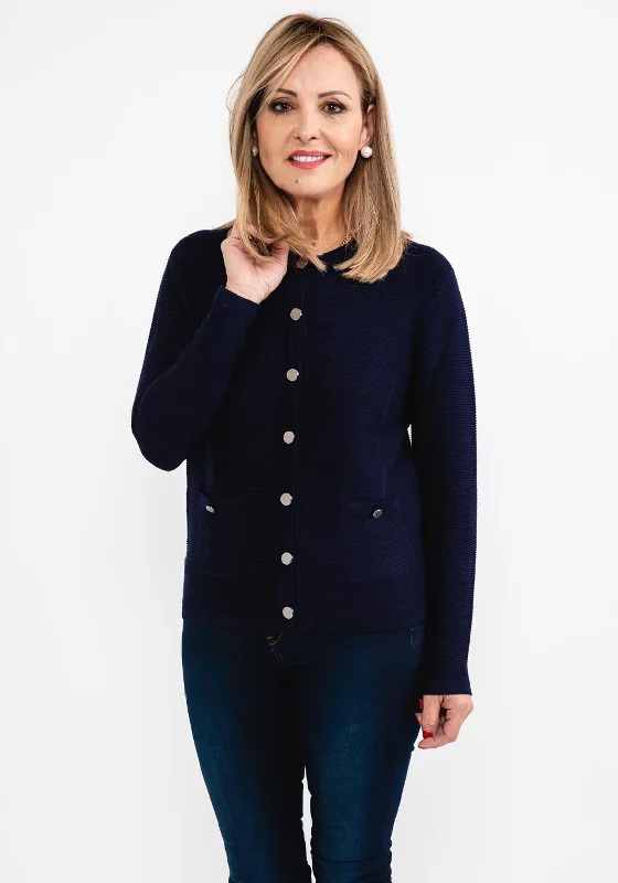 Save Like Never Before!Castle of Ireland Ribbed Knit Cardigan, Navy