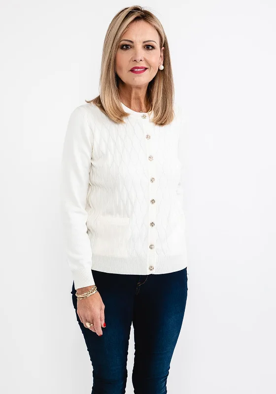 Price Drops You’ll Love!Castle of Ireland Embossed Pattern Fine Cardigan, Winter White