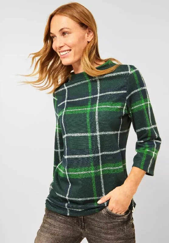 Your Favorite Sale is Back!Cecil High Neck Checked Sweater, Ponderosa Pine Green