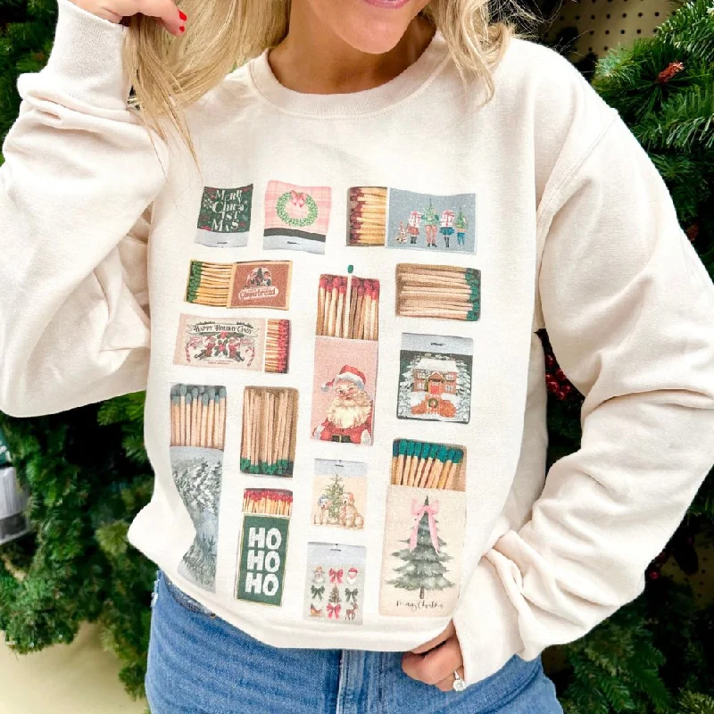 Your Best Deals Are Here!'Christmas Matchboxes' Crewneck Sweatshirt