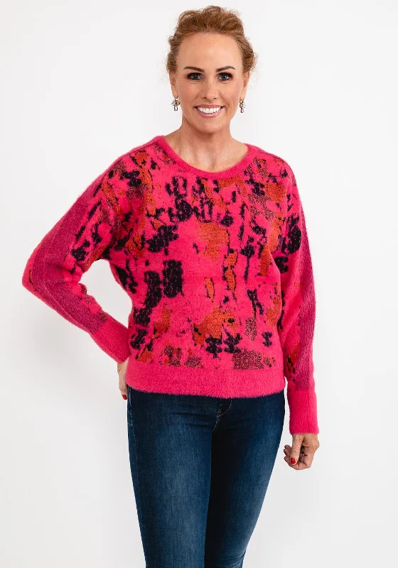Shop the Hottest Deals!Eva Kayan Metallic Patch Furry Jumper, Hot Pink