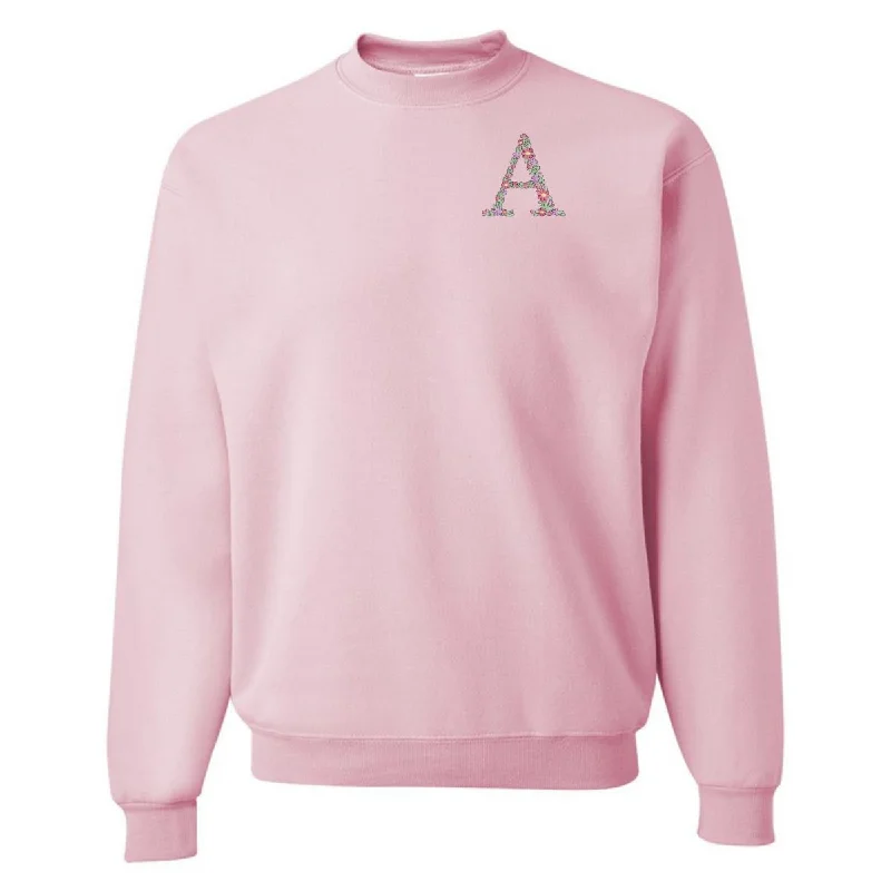 The Best Deals Won’t Wait!'Floral Initial' Crewneck Sweatshirt