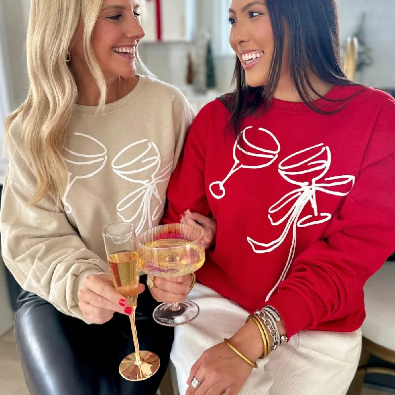 Save Money, Shop Happy!'Holiday Cheers' PUFF Crewneck Sweatshirt